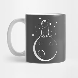 White Astronaut Sitting On The Moon Mug